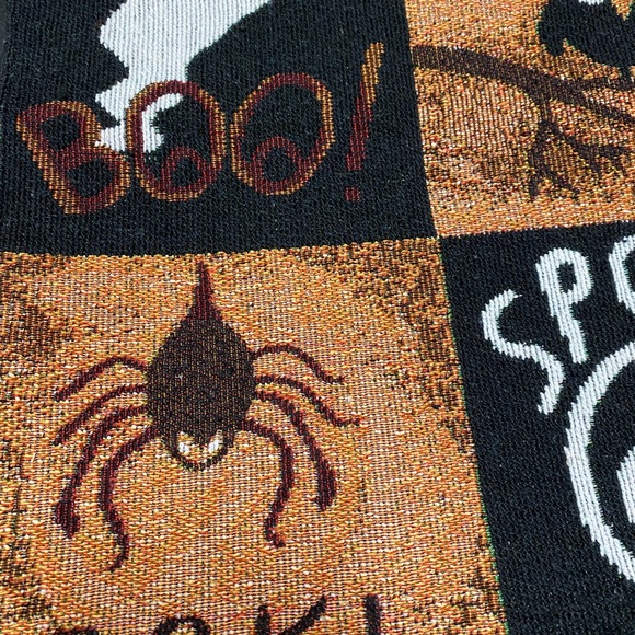 Halloween Placemats 18" x 12" Set of 4 Tapestry Dinner Set Spooky Spider Owl Bat - Picture 9 of 12